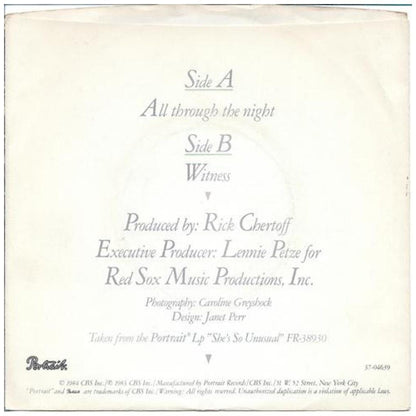 CYNDI LAUPER - ALL THROUGH THE NIGHT | 7" SINGLE USADO