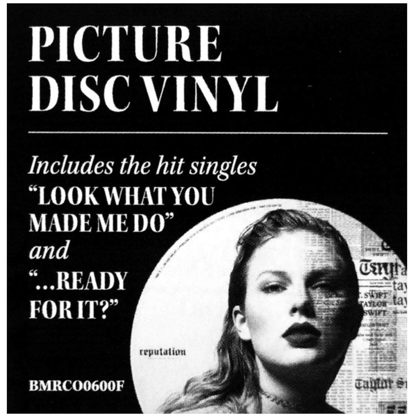 TAYLOR SWIFT - REPUTATION (PICTURE DISC) | VINILO
