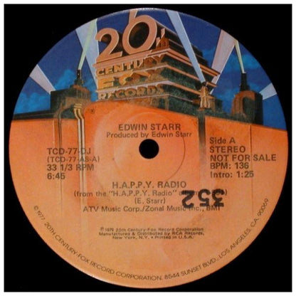 EDWIN STARR  -  H.A.P.P.Y. RADIO | 12" MAXI SINGLE USADO