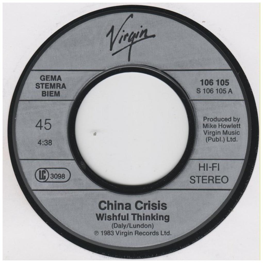 CHINA CRISIS - WISHFUL THINKING | 7" SINGLE USADO