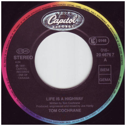 TOM COCHRANE - LIFE IS A HIGHWAY | 7" SINGLE USADO