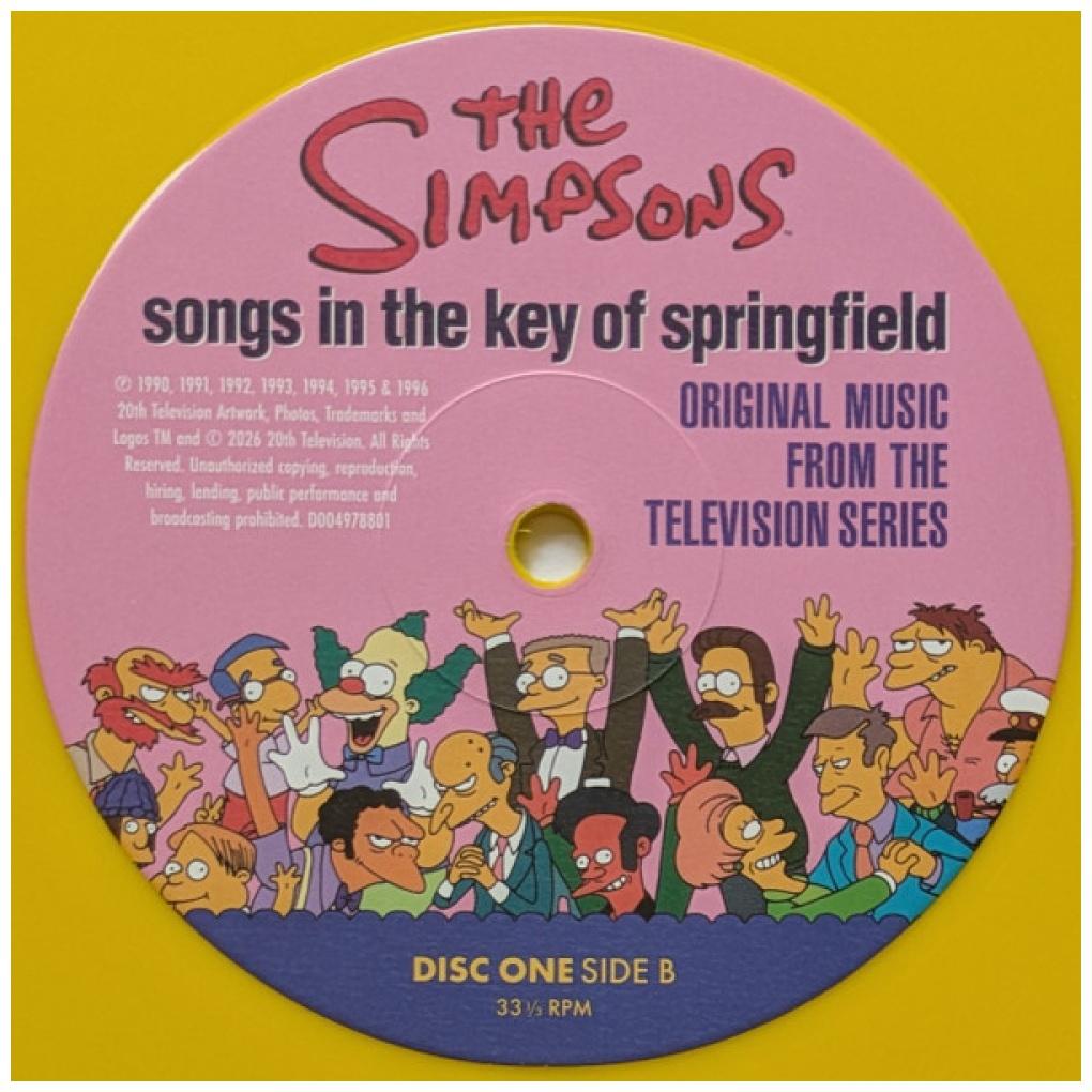 THE SIMPSONS - SONGS IN THE KEY OF SPRINGFIELD (ORIGINAL MUSIC TELEVISION SERIES) (2LP) (YELLOW/PINK VINYL) | VINILO