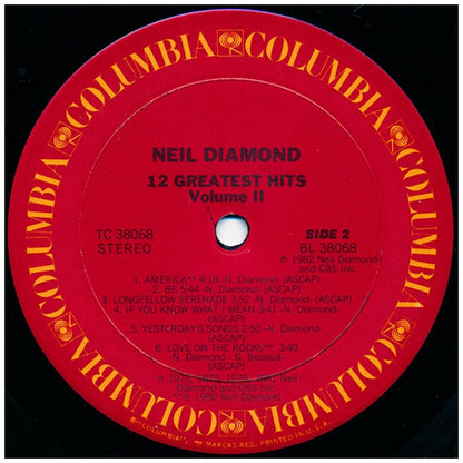 NEIL DIAMOND - 12 GREATEST HITS VOL.II | VINILO USADO
