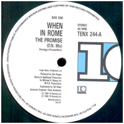 WHEN IN ROME - THE PROMISE | 12'' MAXI SINGLE USADO