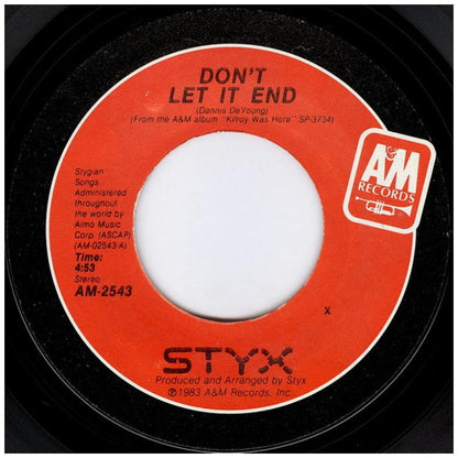 STYX - DON'T LET IT END | 7" SINGLE USADO
