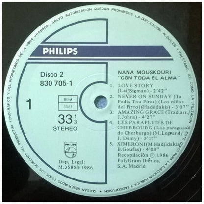 NANA MOUSKOURI - CON TODA EL ALMA (2LP) | VINILO USADO