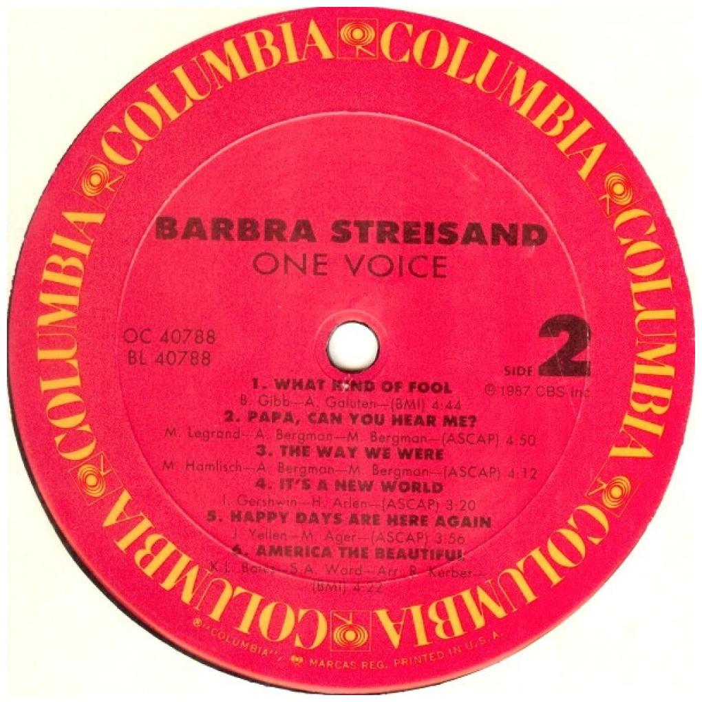 BARBRA STREISAND - ONE VOICE | VINILO USADO