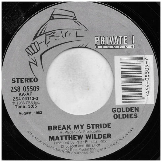 MATHEW WILDER - BREAK MY STRIDE/THE KIDS AMERICAN | 7" SINGLE USADO