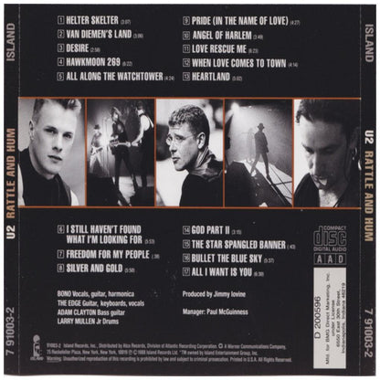 U2 - RATTLE AND HUM | CD USADO