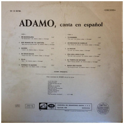 ADAMO - CANTA EN ESPAÑOL | VINILO USADO