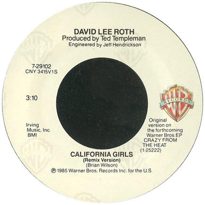 DAVID LEE ROTH - CALIFORNIA GIRLS | 7" SINGLE USADO
