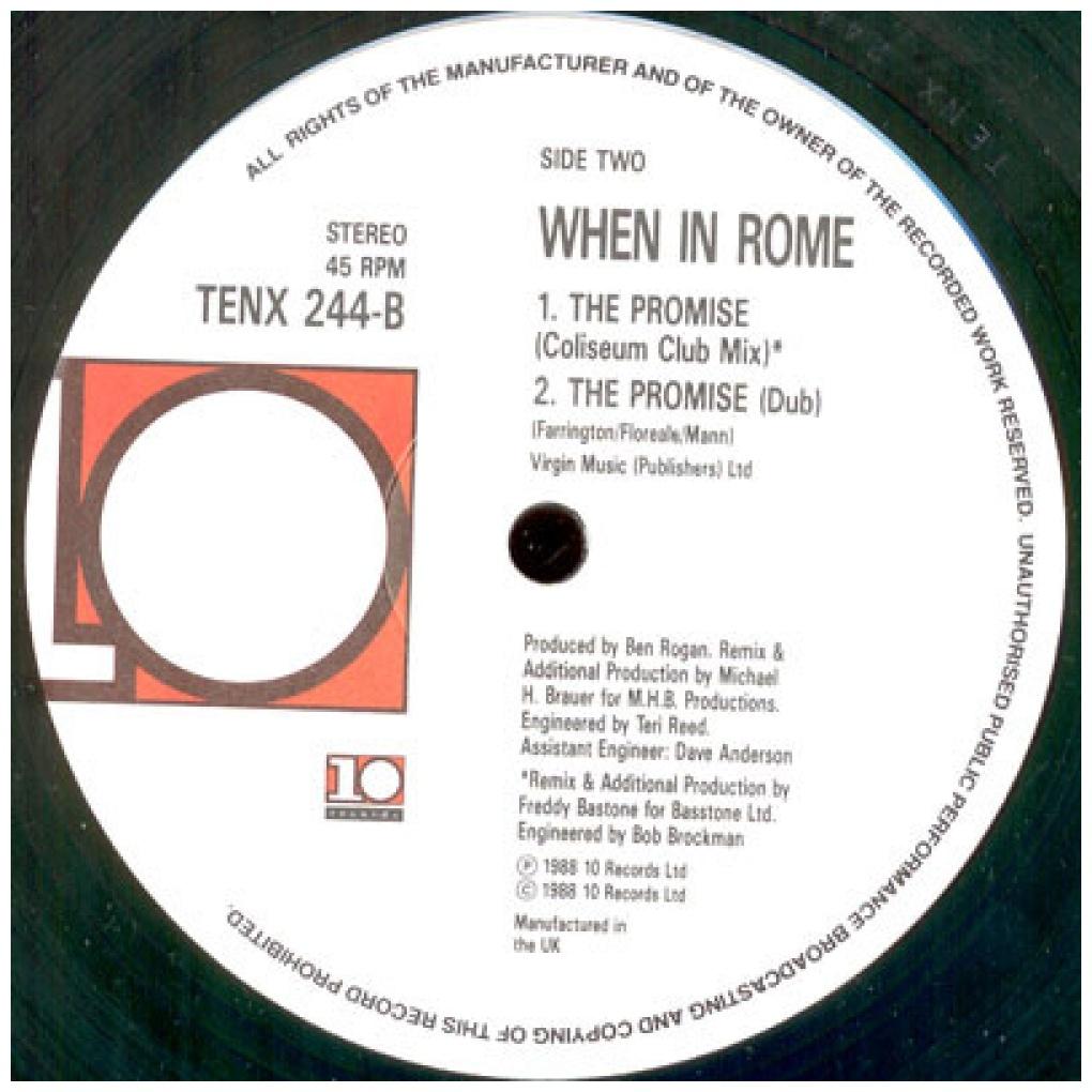 WHEN IN ROME - THE PROMISE | 12'' MAXI SINGLE USADO