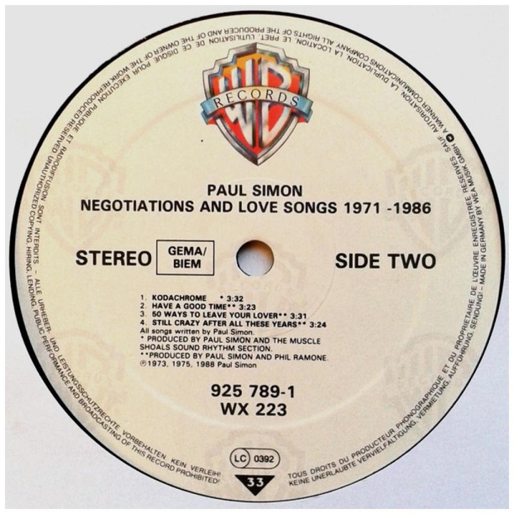 PAUL SIMON - NEGOTIATIONS AND LOVE SONGS: 1971-1986 (2LP) | VINILO USADO