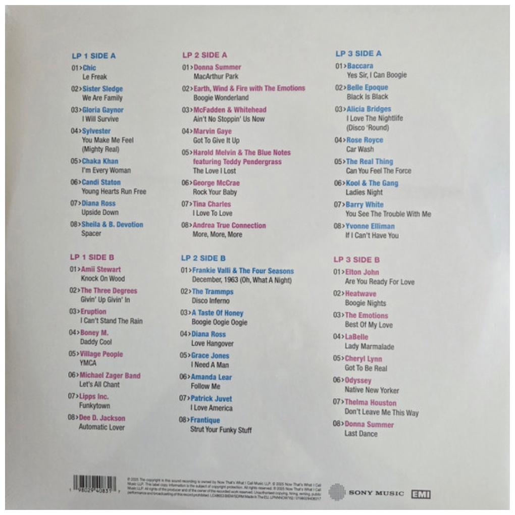 NOW THAT'S WHAT I CALL AN ERA - DISCO: 1973-1980 (3LP) (BLUE/VIOLET/PINK VINYL) | VINILO