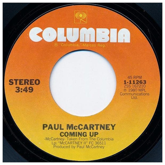 PAUL MCCARTNEY - COMING UP | 7" SINGLE USADO