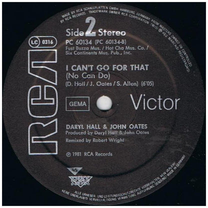 DARYL HALL & JOHN OATES - ADULT EDUCATION/I CAN'T GO FOR THAT | 12'' MAXI SINGLE USADO