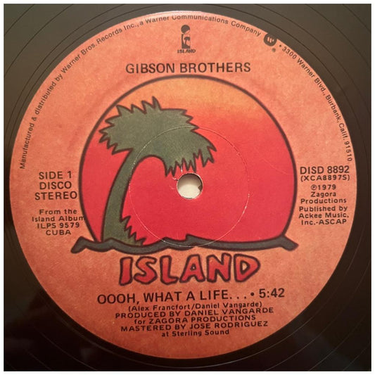 GIBSON BROTHERS - OOOK, WHAT A LIFE | 12'' MAXI SINGLE USADO