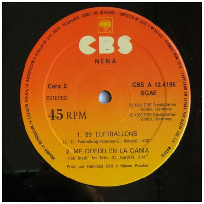 NENA - 99 RED BALLOONS/99 LUFTBALLONS | 12'' MAXI SINGLE USADO