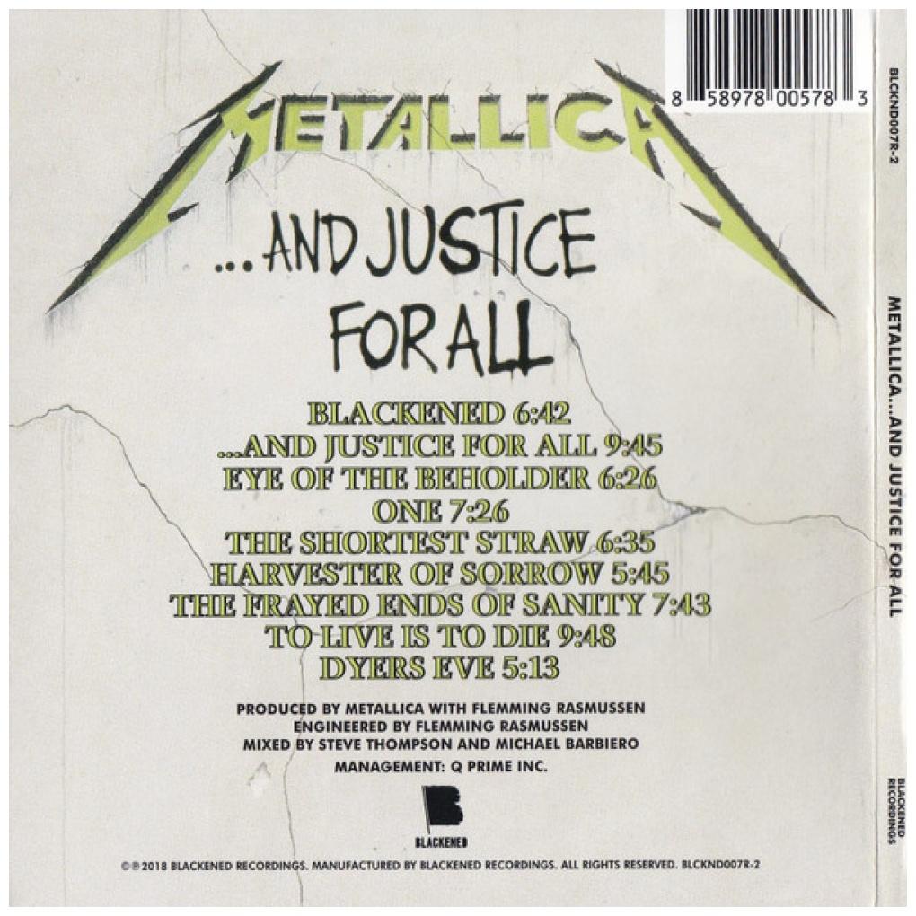 METALLICA - AND JUSTICE FOR ALL | CD