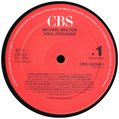 MICHAEL BOLTON - SOUL PROVIDER | VINILO USADO