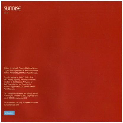 SIMPLY RED - SUNRISE (CD SINGLE) (PROMO COPY) | CD