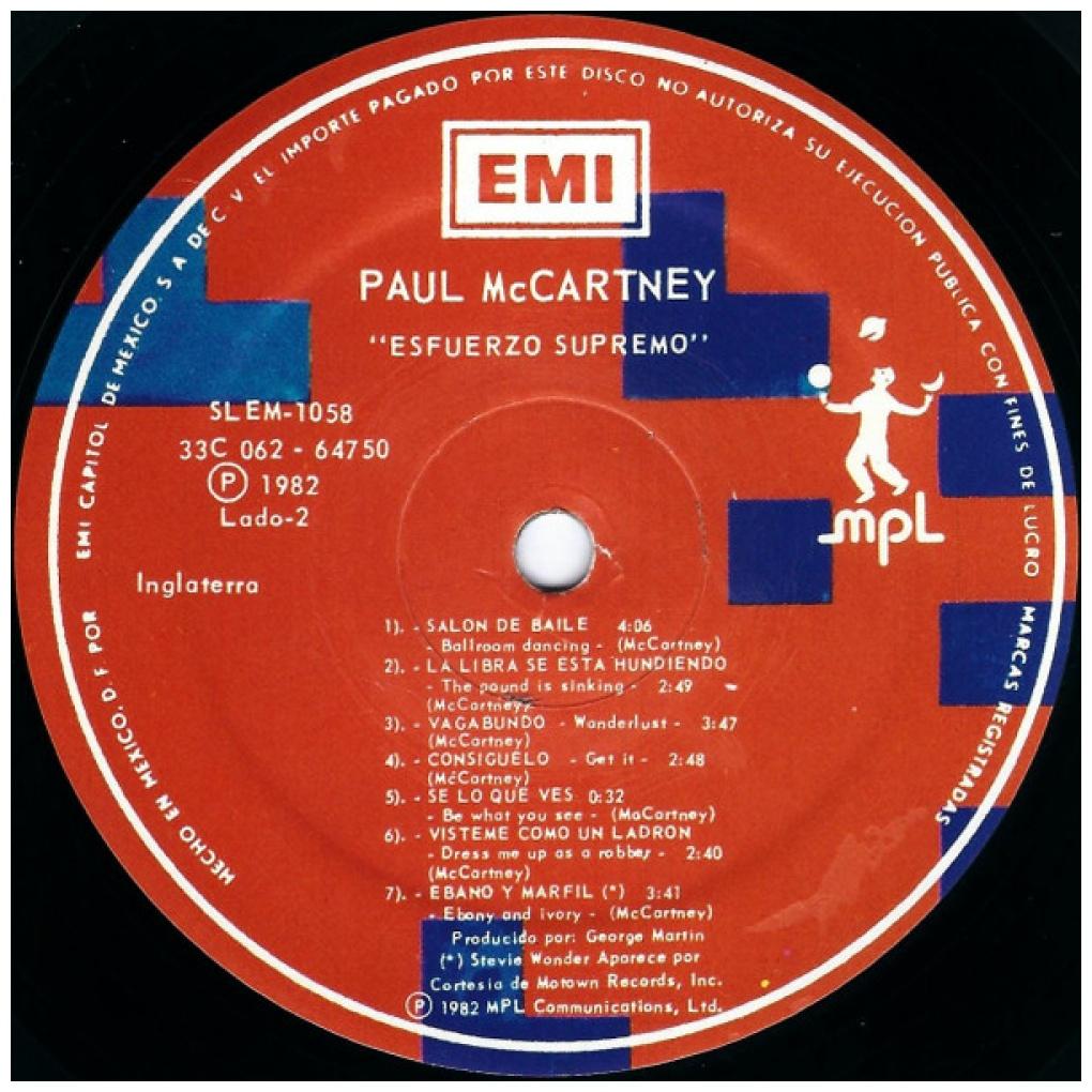 PAUL MCCARTNEY - TUG OF WAR  (MEX) | VINILO USADO