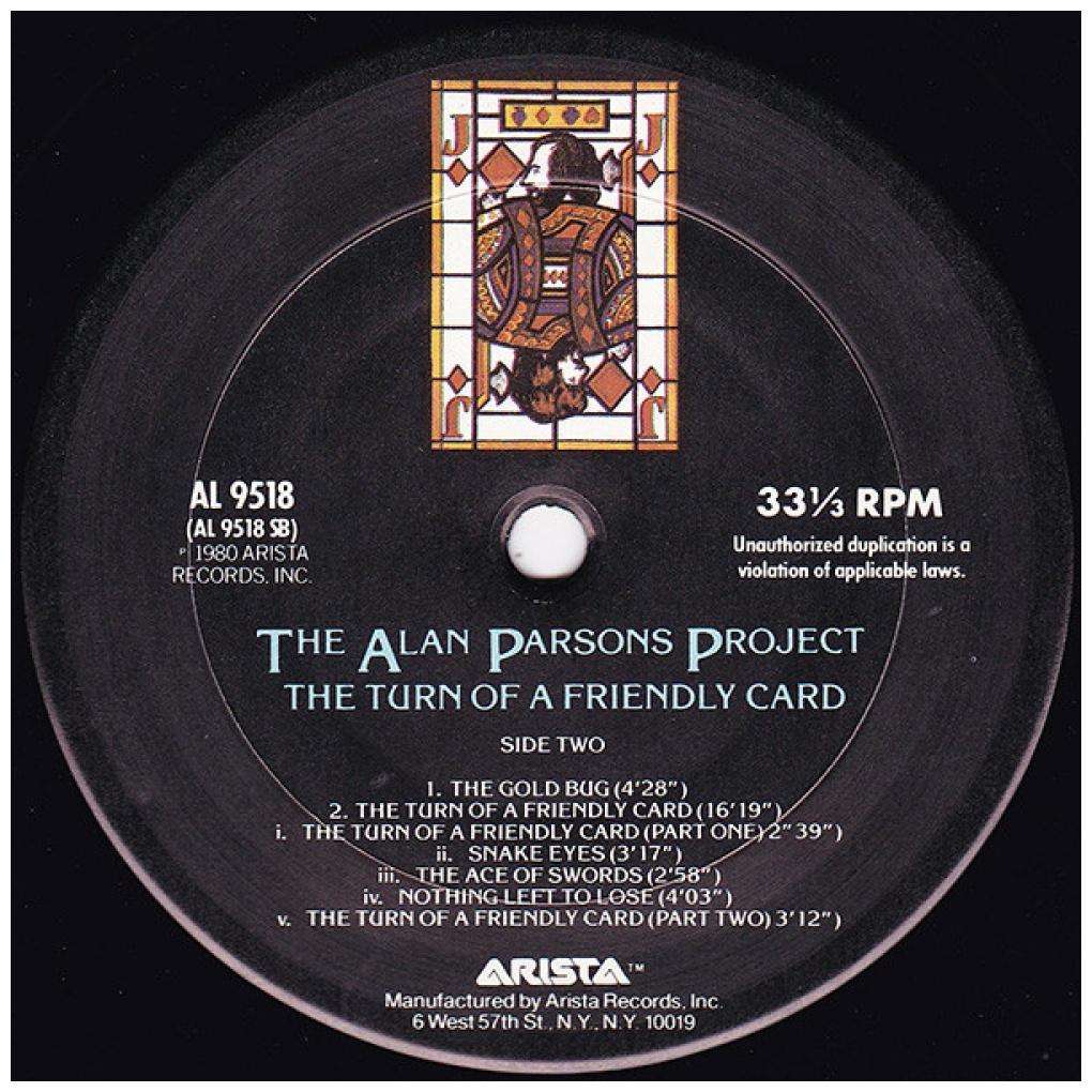 ALAN PARSONS PROJECT - THE TURN OF A FRIENDLY CARD | VINILO USADO