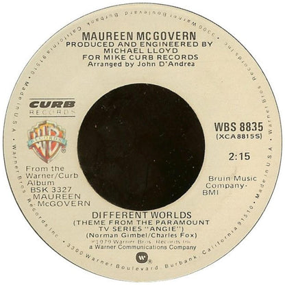 MAUREEN McGOVERN - DIFFERENT WORLDS | 7" SINGLE USADO