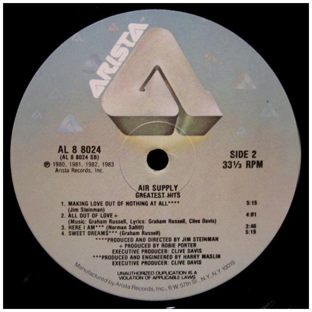 AIR SUPPLY - GREATEST HITS | VINILO USADO