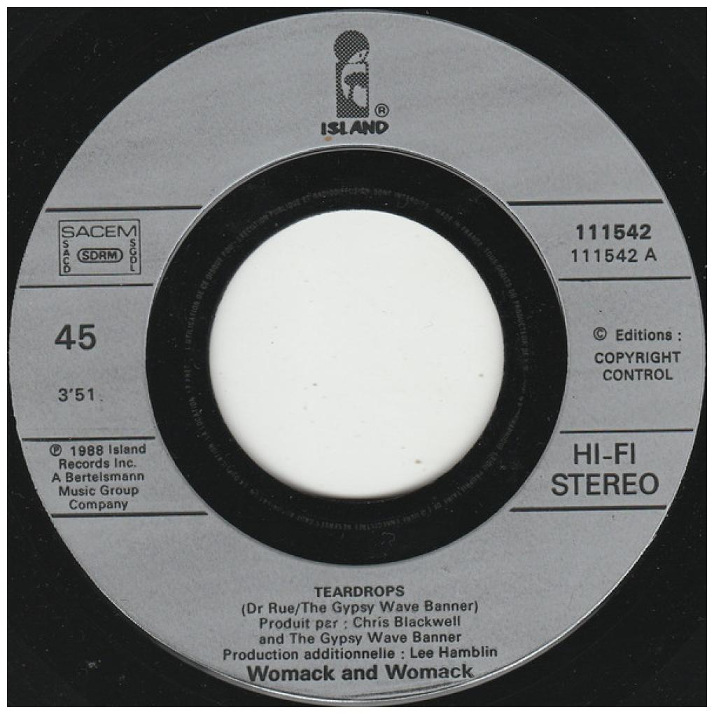WOMACK & WOMACK - TEARDROPS | 7" SINGLE USADO