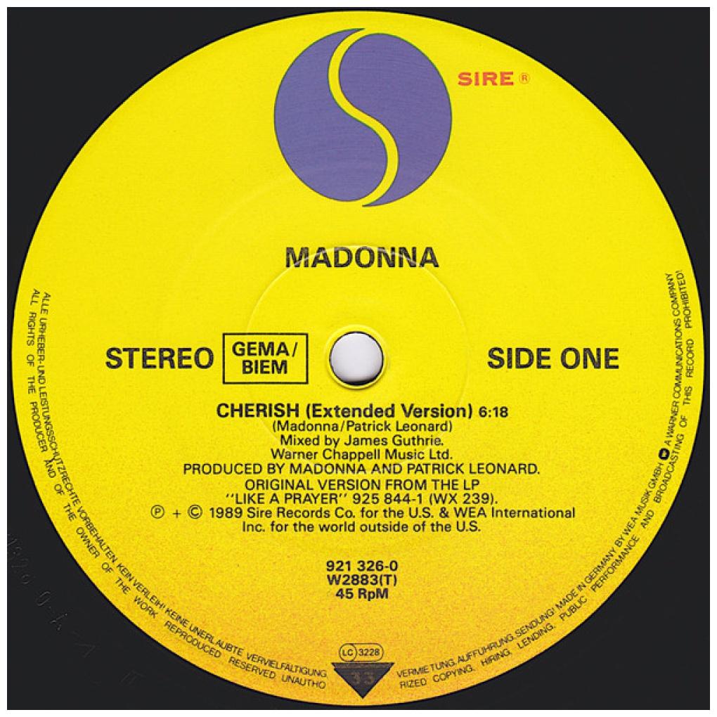 MADONNA - CHERISH | 12'' MAXI SINGLE USADO