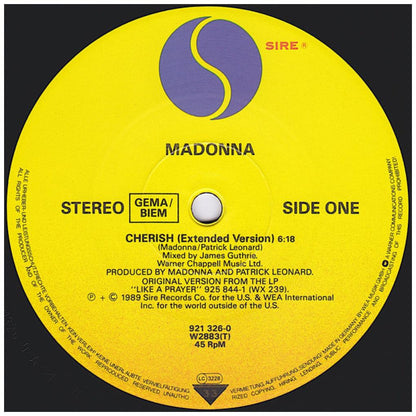 MADONNA - CHERISH | 12'' MAXI SINGLE USADO