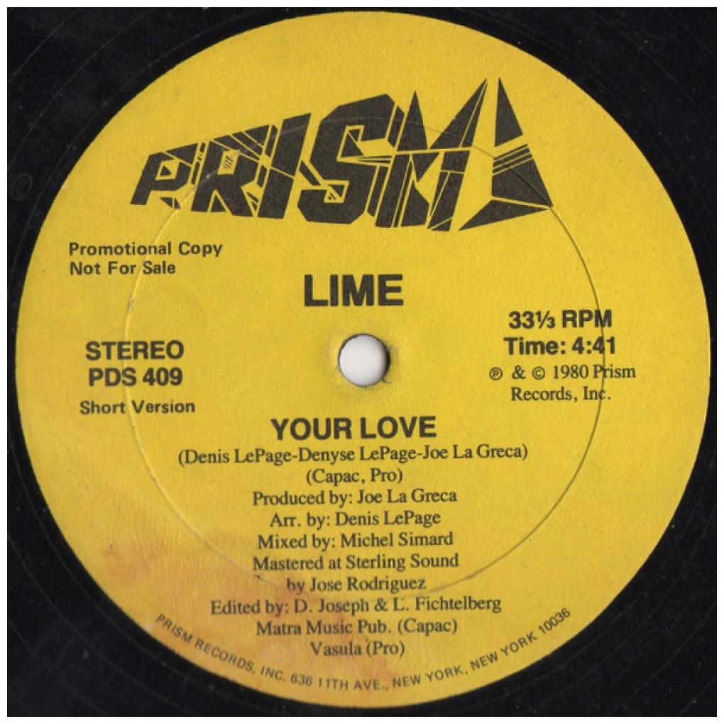 LIME - YOUR LOVE (PROMO COPY) | 12'' MAXI SINGLE USADO