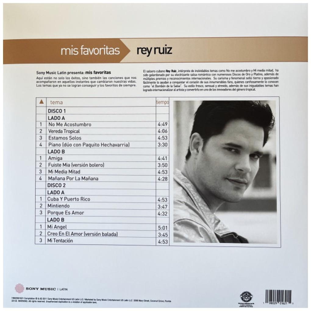 REY RUIZ - MIS FAVORITAS (2LP) (LIGHT BEIGE VINYL) | VINILO