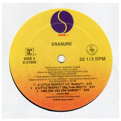 ERASURE - A LITTLE RESPECT | 12" MAXI SINGLE VINILO