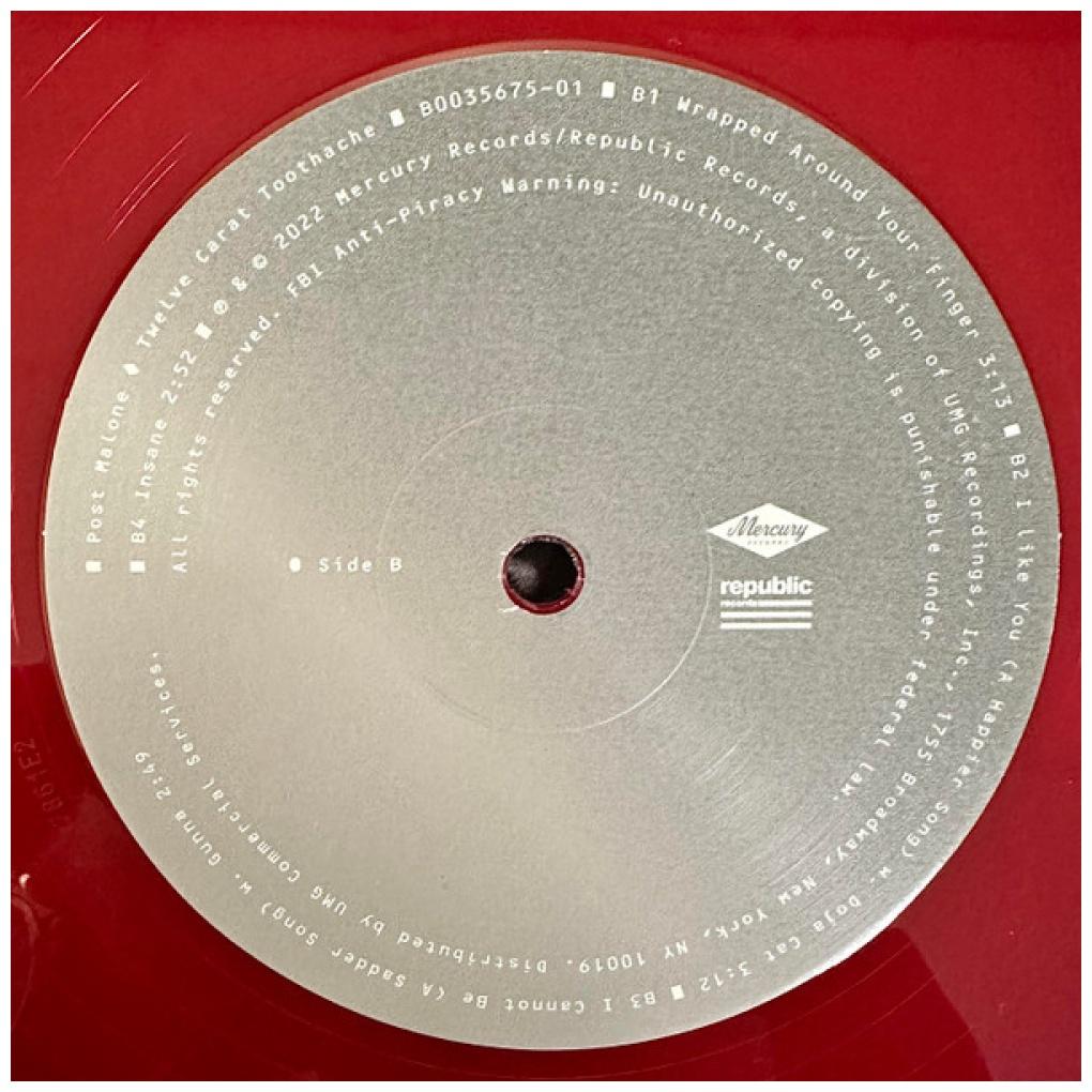 POST MALONE - TWELVE CARAT TOOTHACHE (EXCLUSIVE OPAQUE RED VINYL) | VINILO