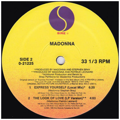 MADONNA - EXPRESS YOURSELF | 12" MAXI SINGLE VINILO USADO