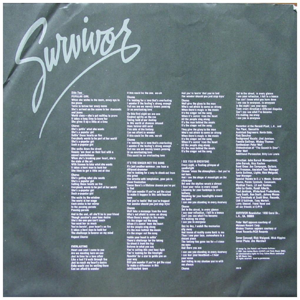 SURVIVOR - VITAL SIGNS | VINILO USADO