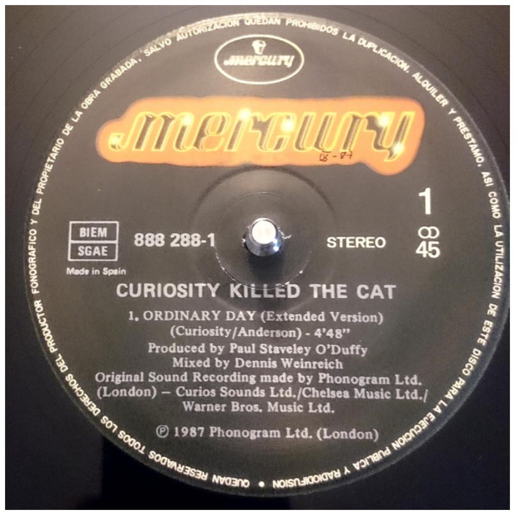 CURIOSITY KILLED THE CAT - ORDINARY DAY | 12'' MAXI SINGLE USADO