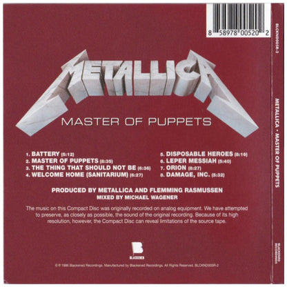 METALLICA - MASTER OF PUPPETS | CD