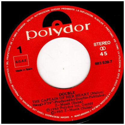 DOUBLE - THE CAPTAIN OF THE HEART | 7" SINGLE USADO