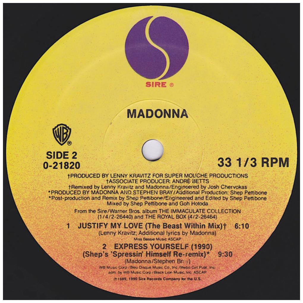 MADONNA - JUSTIFY MY LOVE | 12" MAXI SINGLE VINILO USADO