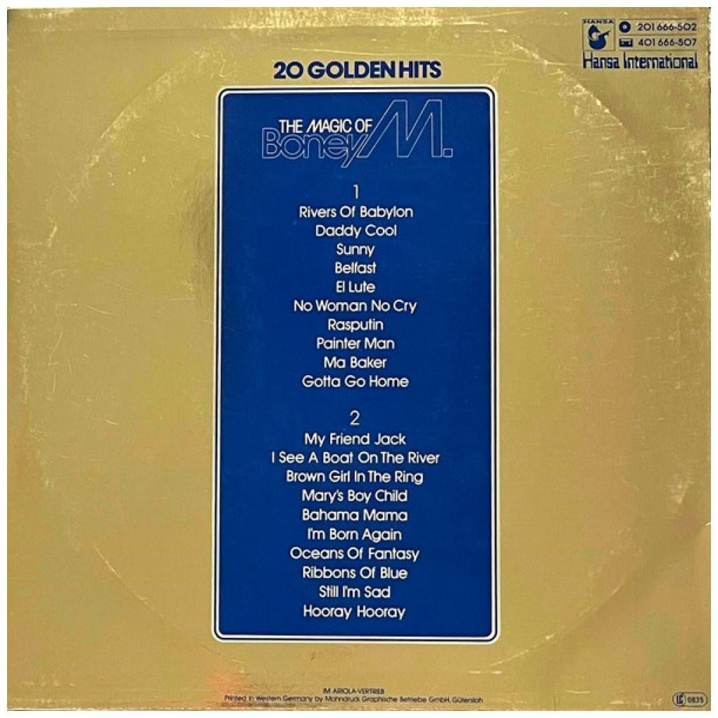 BONEY M - THE MAGIC OF: 20 GOLDEN HITS | VINILO USADO