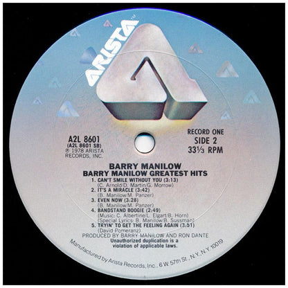 BARRY MANILOW - GREATEST HITS (2LP) | VINILO USADO