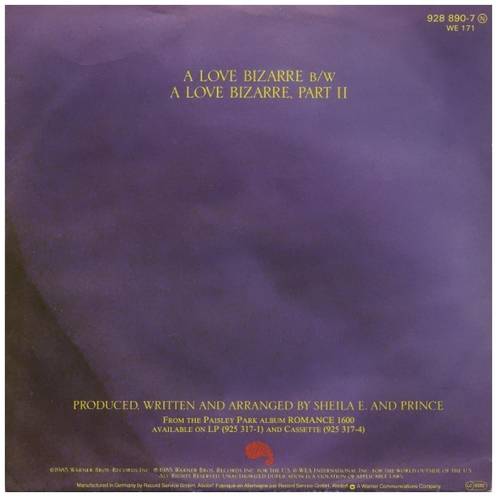 SHEILA E. - A LOVE BIZARRE | 7" SINGLE USADO