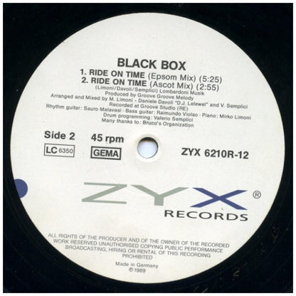 BLACK BOX - RIDE ON TIME (UK REMIX) | 12'' MAXI SINGLE USADO