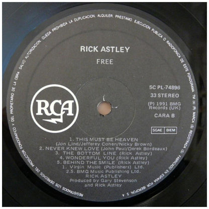 RICK ASTLEY - FREE | VINILO USADO