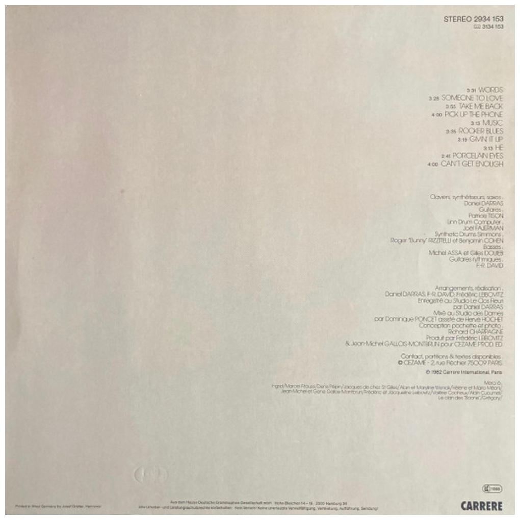 F.R. DAVID - WORDS | VINILO USADO