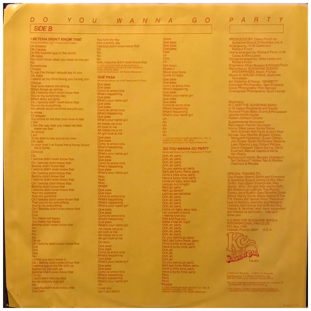 KC & THE SUNSHINE BAND - DO YOU WANNA GO PARTY (VDE-NUEVO/SELLADO) | VINILO USADO