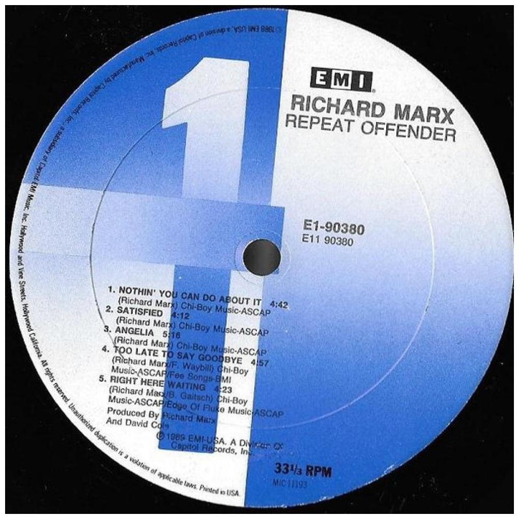 RICHARD MARX - REPEAT OFFENDER | VINILO USADO